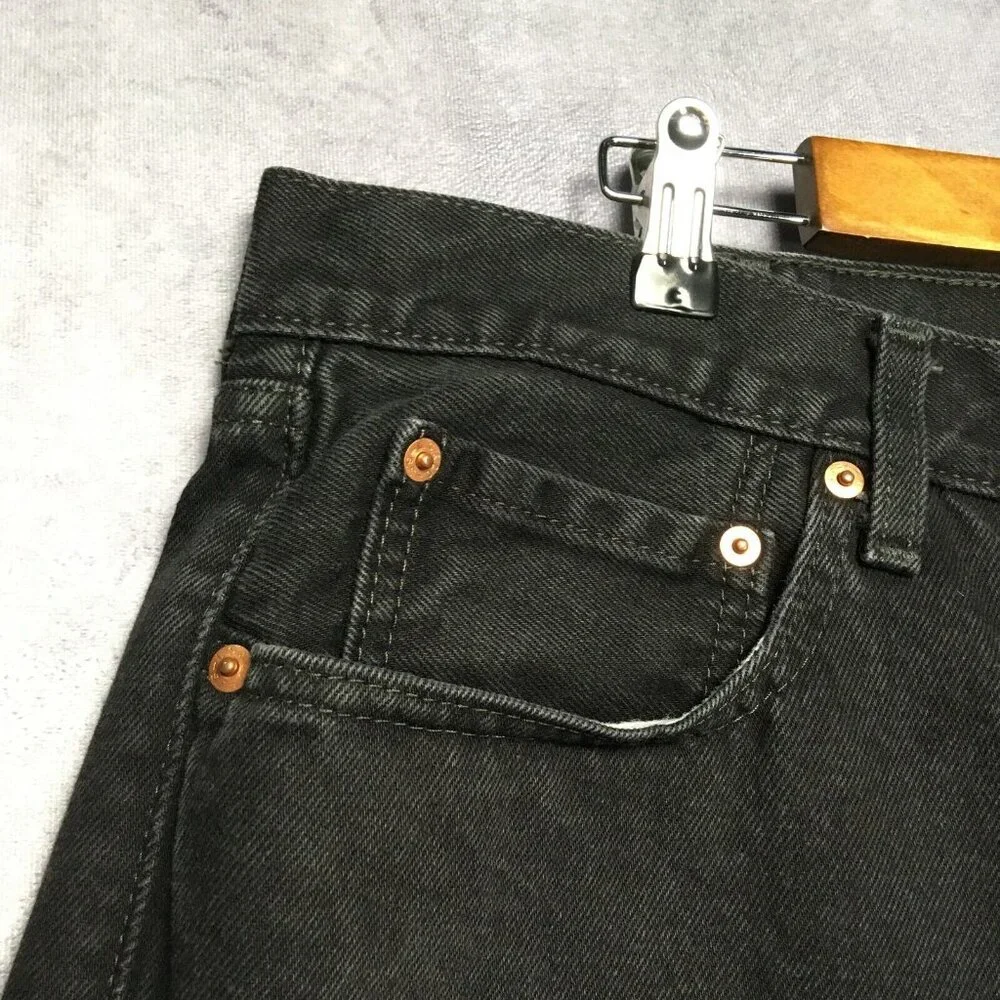 Levis Mens 550 Relaxed Fit Black Jeans size 38x34 Cotton Denim Pant Copper Rivet